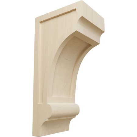 EKENA MILLWORK 5 1/2"W x 7"D x 14"H Diane Recessed Wood Corbel, Rubberwood CORW06X07X14DIRW